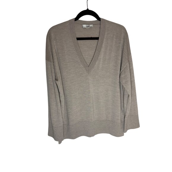COS V-neck Wool Relaxed Fit Sweater Beige-sz EU Small (US 6) - Picture 1 of 10